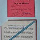 Mouvement des Combattants de la Résistance - Carte de délégué et invitation