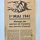 Message des ouvriers de Coventry aux ouvriers français, 1er mai 1941, recto